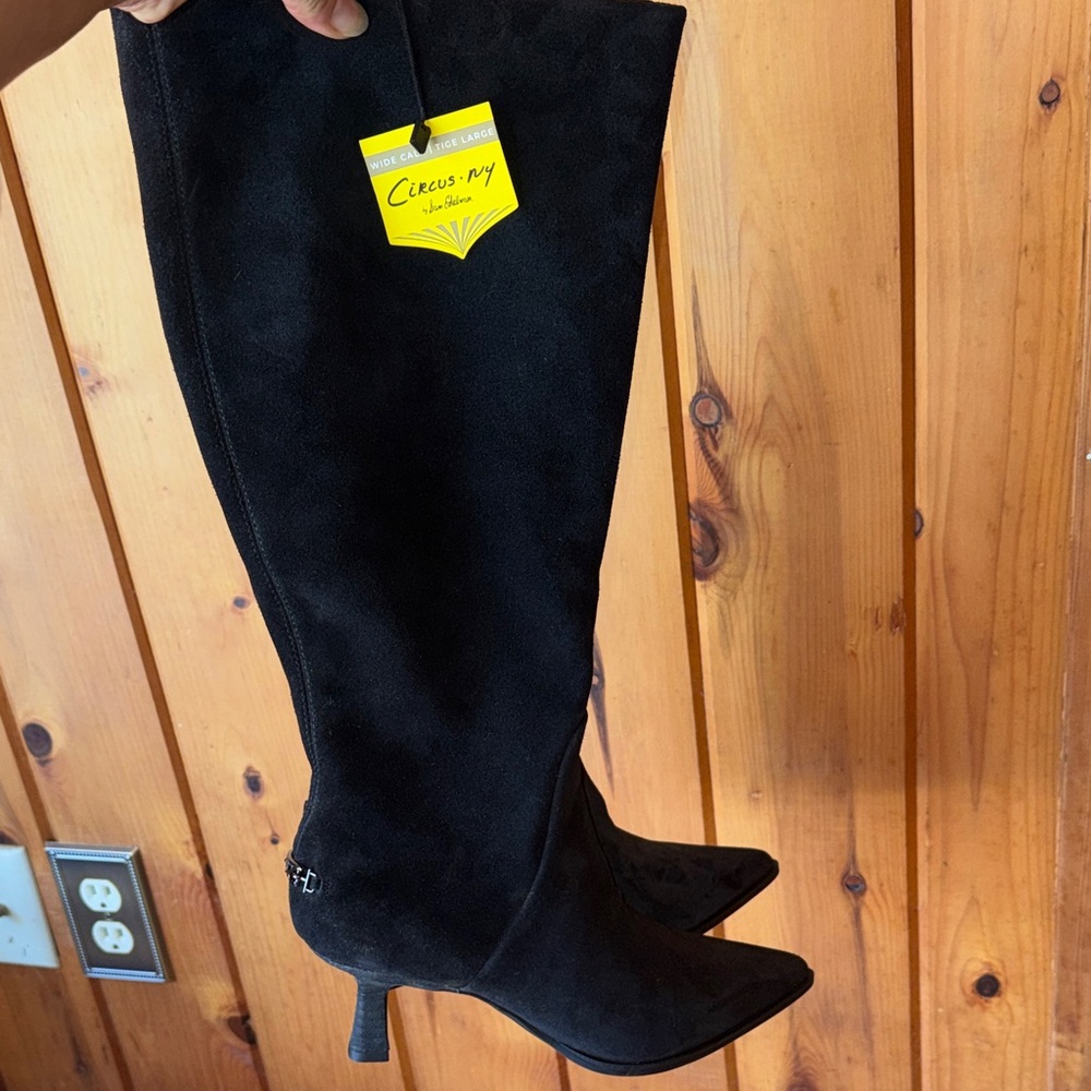 Circus by Sam Edelman WIDE CALF size 9.5 Women’s Black Heeled Boots sexy - Picture 8 of 11